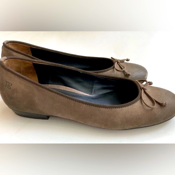Leather flats Paul Green ballet flats handmade shoes ballet flats bow flats 8.5 - Picture 2 of 7